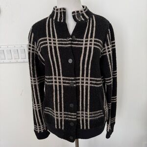 Lucky Brand Black and Cream Checkered Jacket